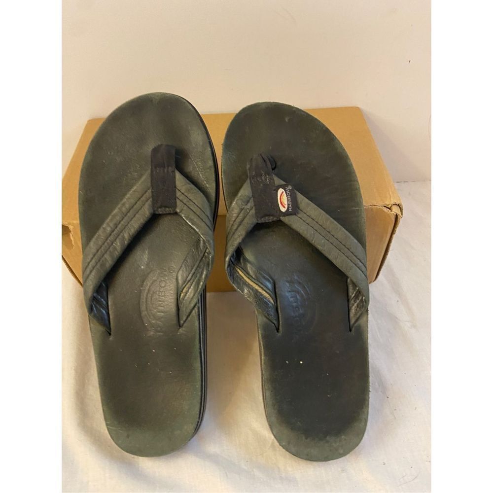 Black rainbow flip flops large‎ mens 8.5-9? sandals